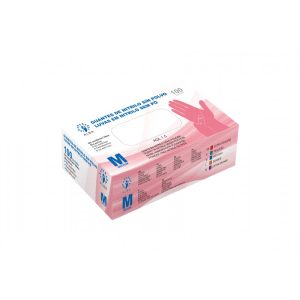 Guantes nitrilo rosa sin polvo caja 100 unidades