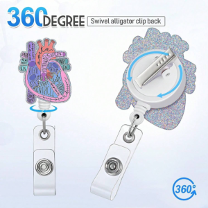 Broche retráctil para identificación con forma de corazón - Imagen 4