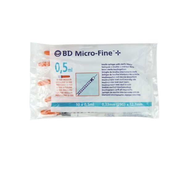 Jeringa BD Microfine 0,5ml 29G 0,33x12,7 mm